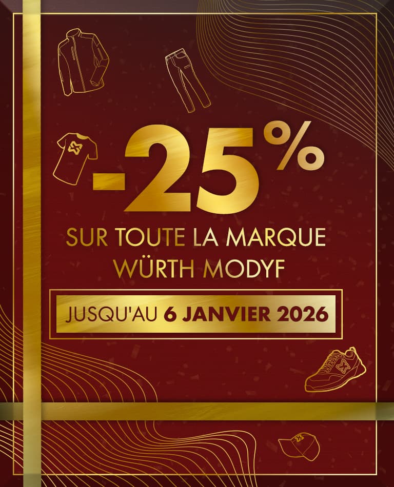 -25% sur toute la marque W&uuml;rth MODYF