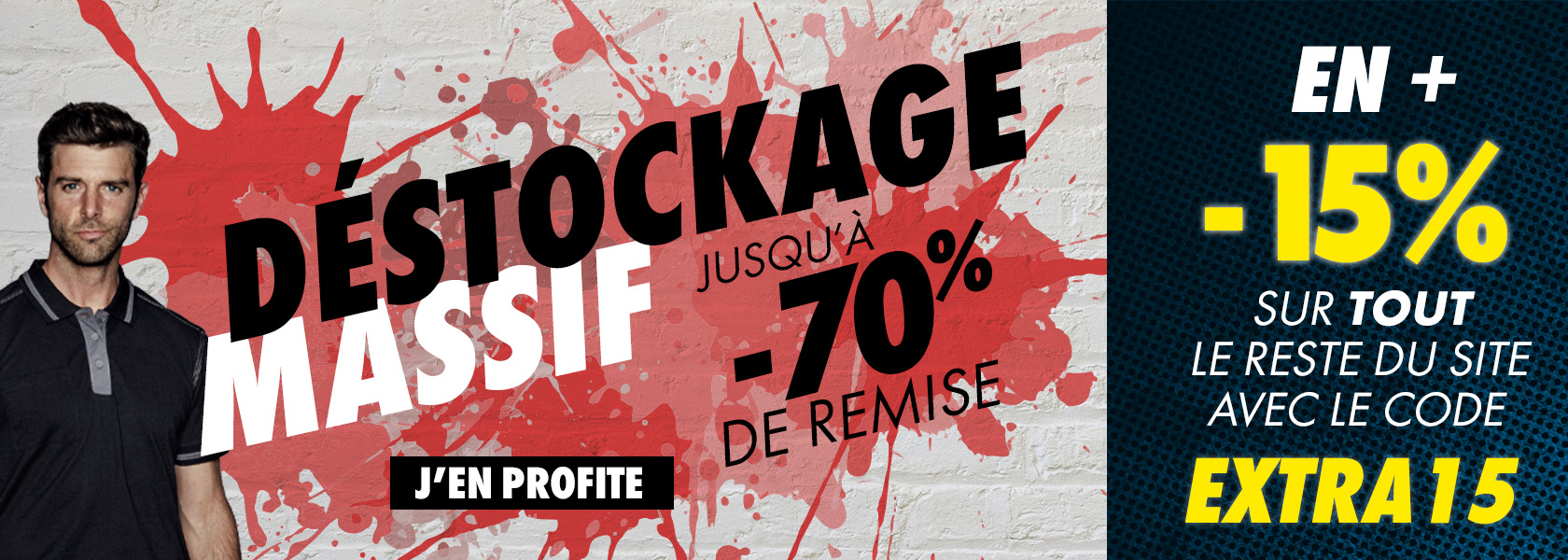 Déstockage Massif ! Et -15% sur tout le reste du site avec le code EXTRA15