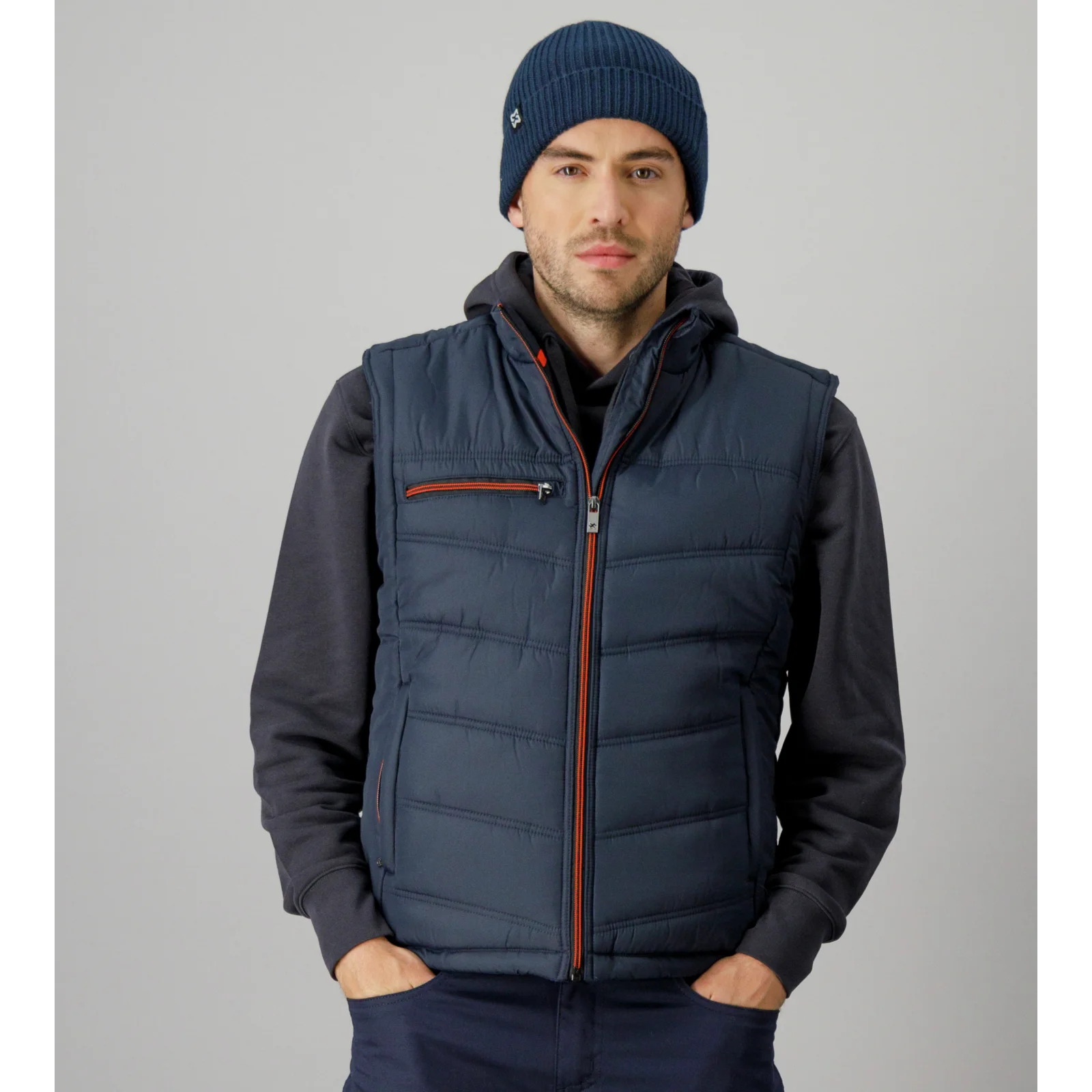 Bleu De Travail Homme Gilet Travail Matelassé Würth MODYF New Craft - 100% Polyester - Poches Zippées - Taille Ajustable - Gris Salopette Homme - 6