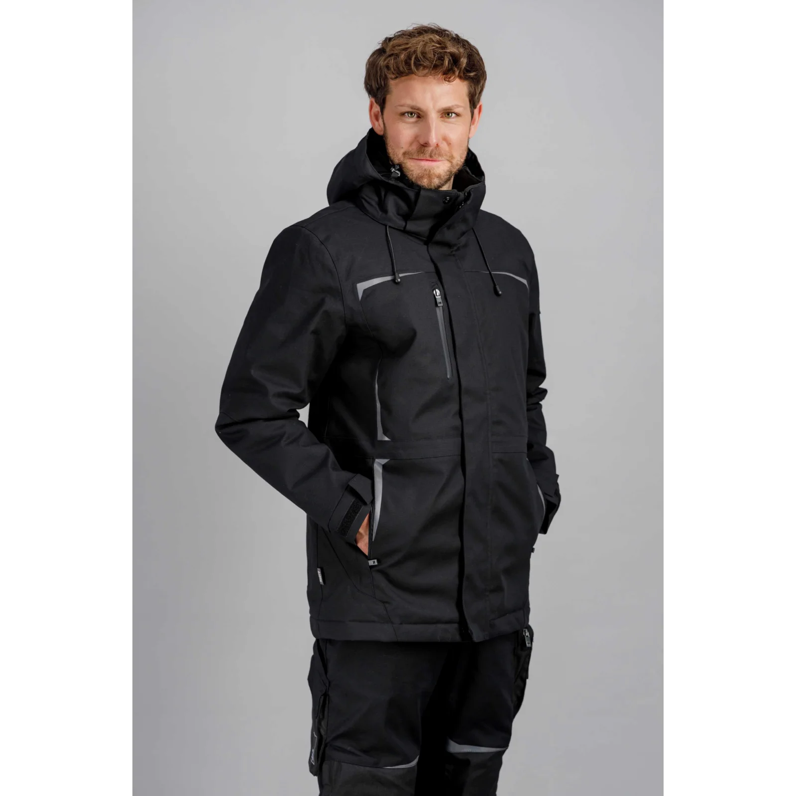 Parka De Travail WÜRTH MODYF STAR - Noire, Imperméable, Coupe-vent, Avec Capuche Amovible