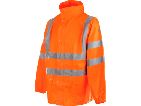 NEW NWT GRUNDÉNS Men's XL Orange Rain Jacket, Model 82, Nordan Hooded Jacket