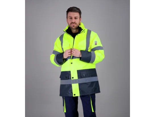 Parka De Travail LUMEN 4 En 1 Jaune Würth MODYF - Veste Impermeable Chauffante Avec Gilet Amovible