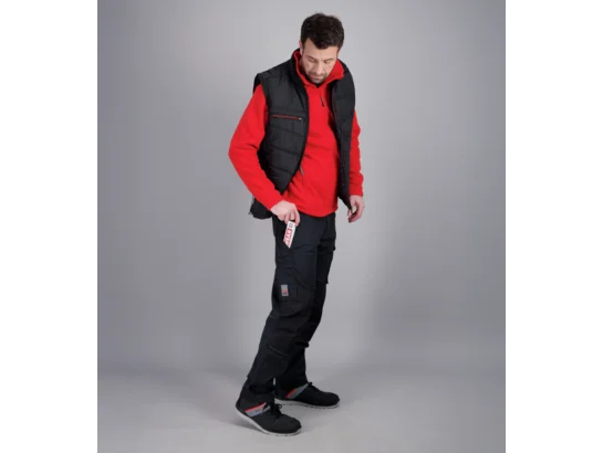 WÜRTH MODYF Veste Polaire Zippée Job+ – Noire, 100% Polyester Recyclé GRS, Poches Zippées, Col Montant – Vêtement Travail Chaud & Confortable