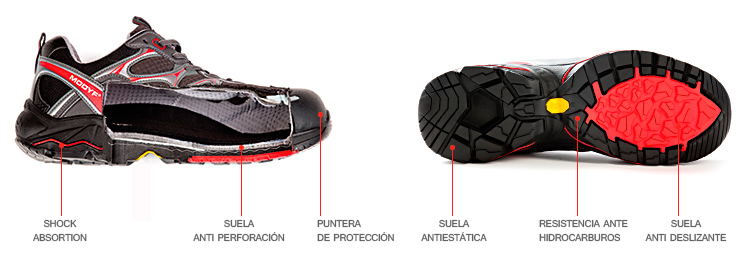 tenis de seguridad con puntera